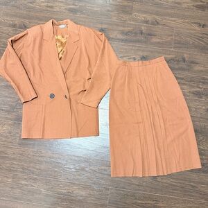 ALICIA COGNAC BLAZER  AND Matching skirt SIZE 10 TALL